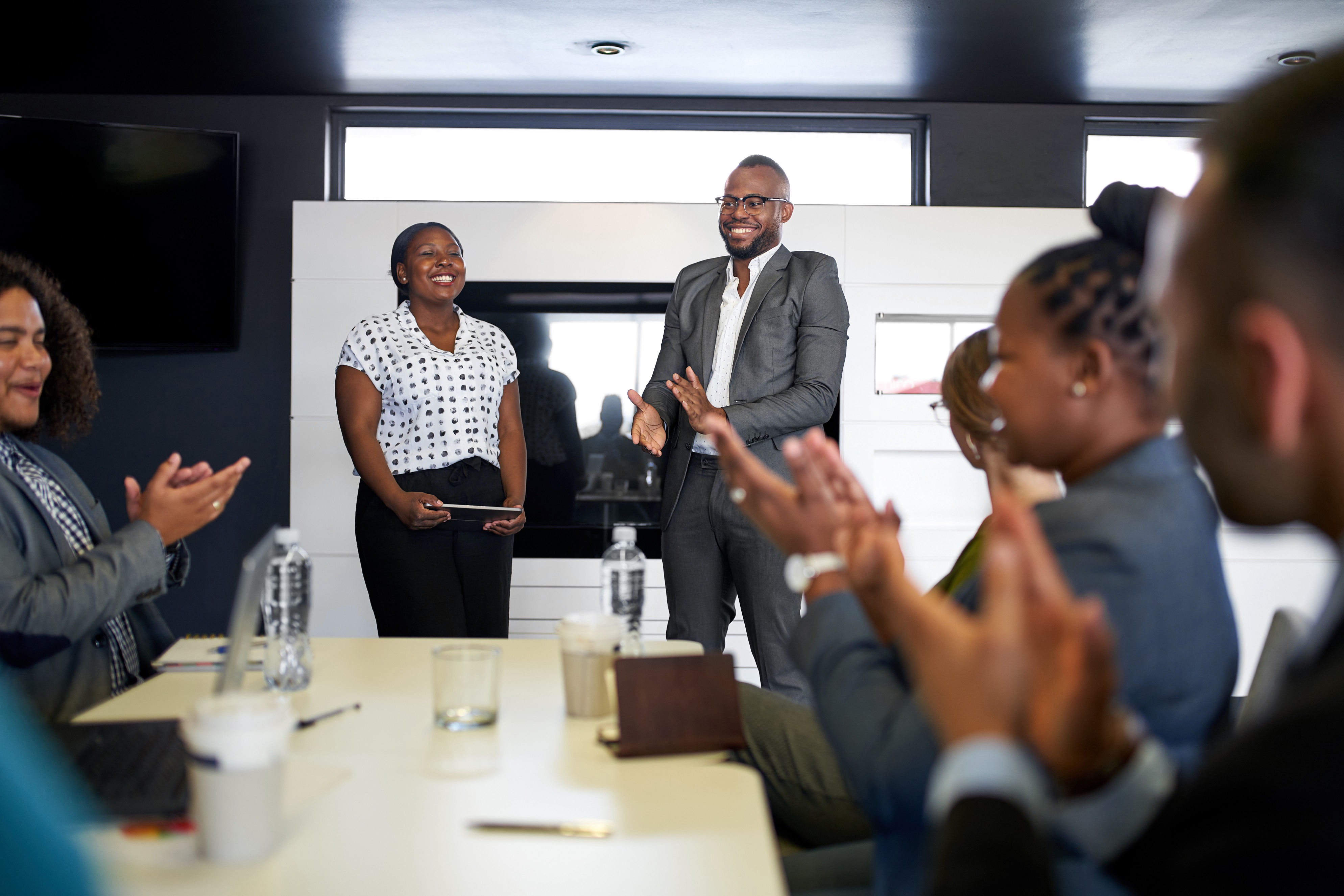 Employees in a meeting